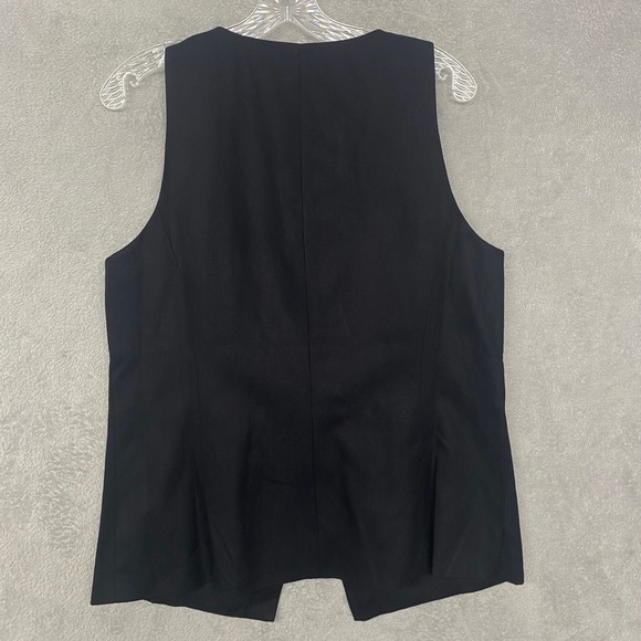 Madewell Top Womens 10 Crewneck Cutaway Vest Jet Black Tailored Sleeveless NW061 - Picture 9 of 10